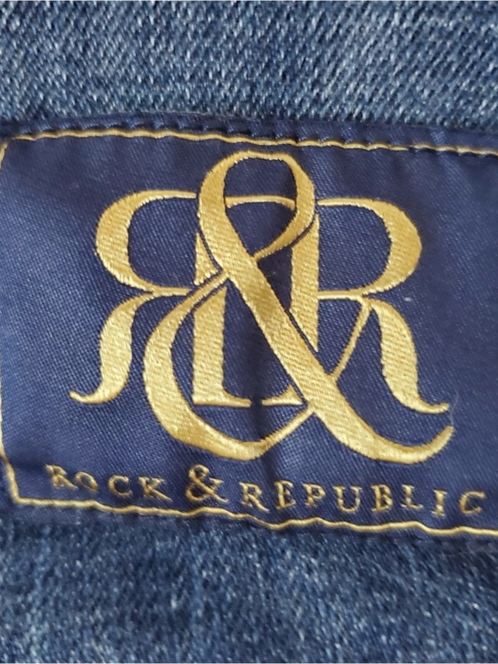 Rock & Republic Kasandra Dark Blue Flare Jeans with Stud Trim Size 14 - Picture 7 of 12